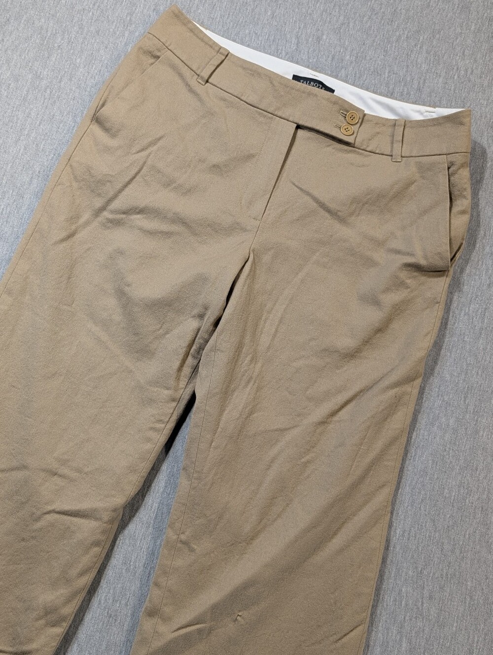Talbots Heritage Wool Trousers Women's 10 Tan Wide Leg Baggy
